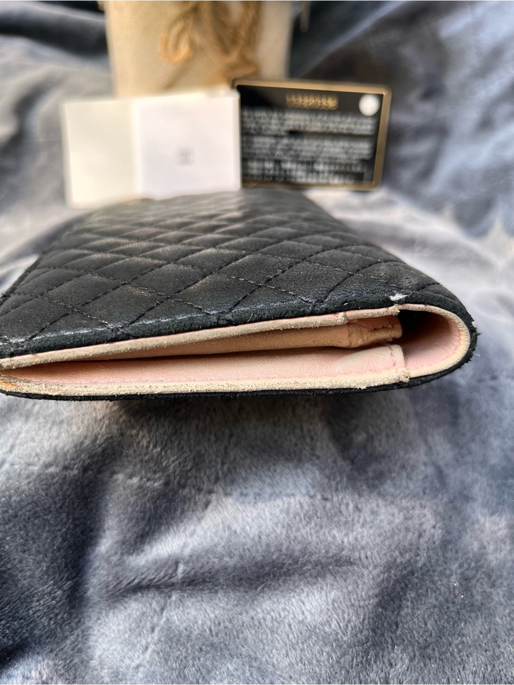 REHAB ~ Authentic Chanel Black Quilted Leather Case / Wallet - 13 Series - Picture 7 of 14